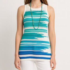 Ralph Lauren Knit Stripe Longline Tank Top Size Large‎